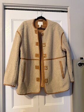 H&M Sherpa/Suede Jacket Size Large